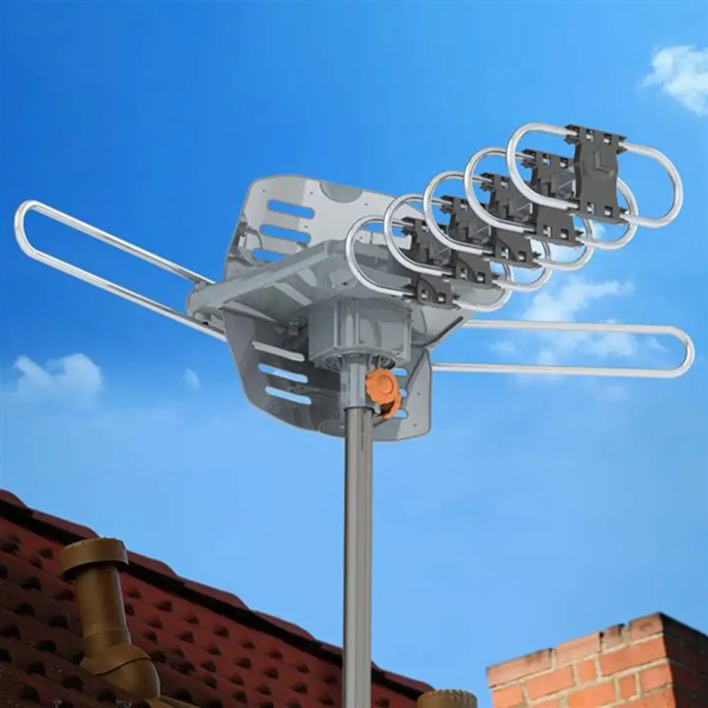 

Outdoor Install-Free Antenna US Plug Practical 360-Degree Rotation UV Dual Bands 28-36dB For Digital TV External Accessories