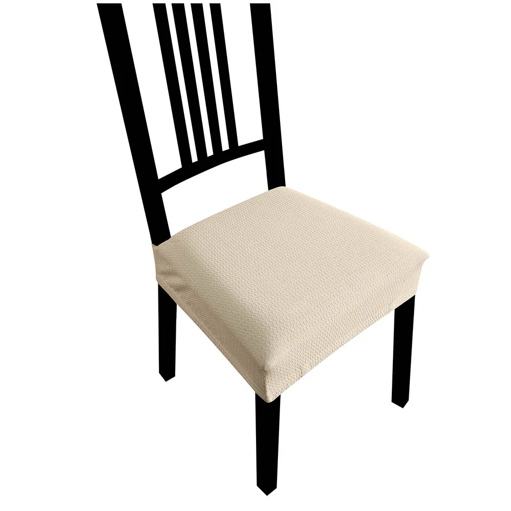 7 Solid Colors With Buckle Chair Cover Big Elastic Chair Covers Seat Slipcovers Stretch Removable Dining Hotel Seat Covers - Цвет: Cream