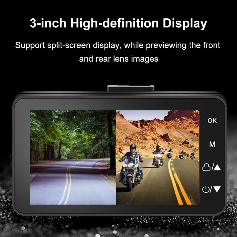Мотоцикл Камера DVR мотор 3 0 720P Dash Cam Специальная двойная трек спереди
