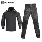 Мужская тактическая охотничья страйкбольная рубашка, боевая униформа, походная армейская рубашка, уличная тактическая камуфляжная одежда, немецкая униформа
