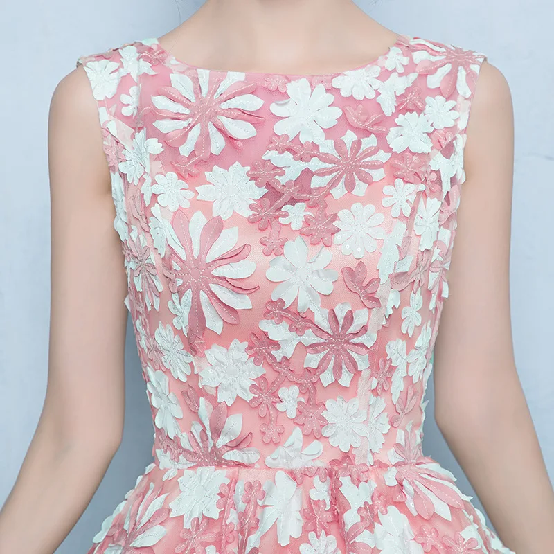 

Pink Women O-Neck Short Sleeveless Party Dress Fashion Wedding Evening Banquet Evening Prom Elegant Gown Vestido XS-XXL