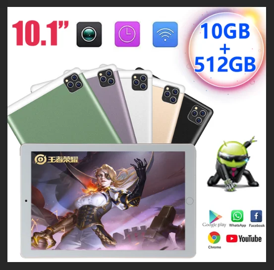 

S11 New 10 inch tablet Pc 10 Core 4G Phone Call Google Market GPS WiFi FM Bluetooth 10.1 Tablets 10G+512G Android 10.0 tab