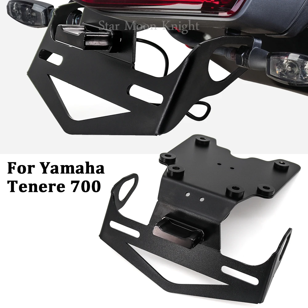 

For Yamaha Tenere 700 T700 T7 2019 2020 2021Motorcycle Rear License Plate Holder Bracket with Light Tail Tidy Fender Eliminator