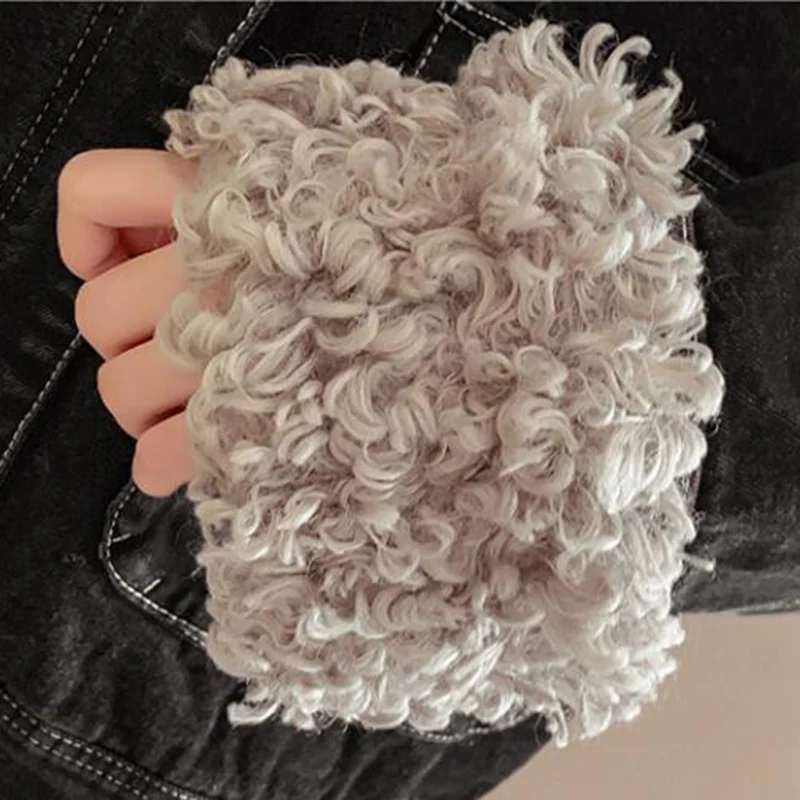 

Women Short jean jacket Winter Thick Jean Jacket Lamb wool stand-up collar Fleece Denim Coat Female Warm Denim Outwear FC293