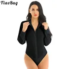 Женский офисный комбинезон TiaoBug, с длинным рукавом, с отложным воротником