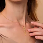 Женское Ожерелье в форме змеи CANNER, ожерелье из стерлингового серебра 925 пробы с цирконием, женское колье, цепочка, ювелирные изделия, подарки