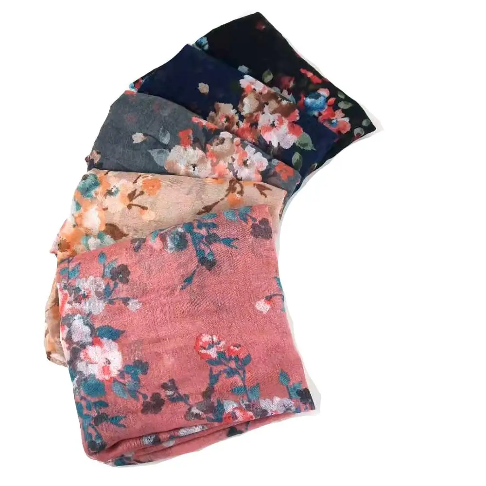 1 шт. хлопковый летний женский шарф из вискозы шаль Дамский хиджаб с принтом топ