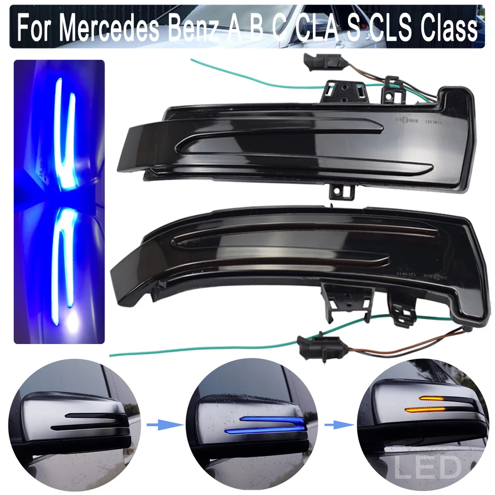 

Flowing Water Blinker Light LED Dynamic Turn Signal Rear Mirror Indicator Light For Benz W221 W212 W204 W176 W246 X156 C204 2PCS