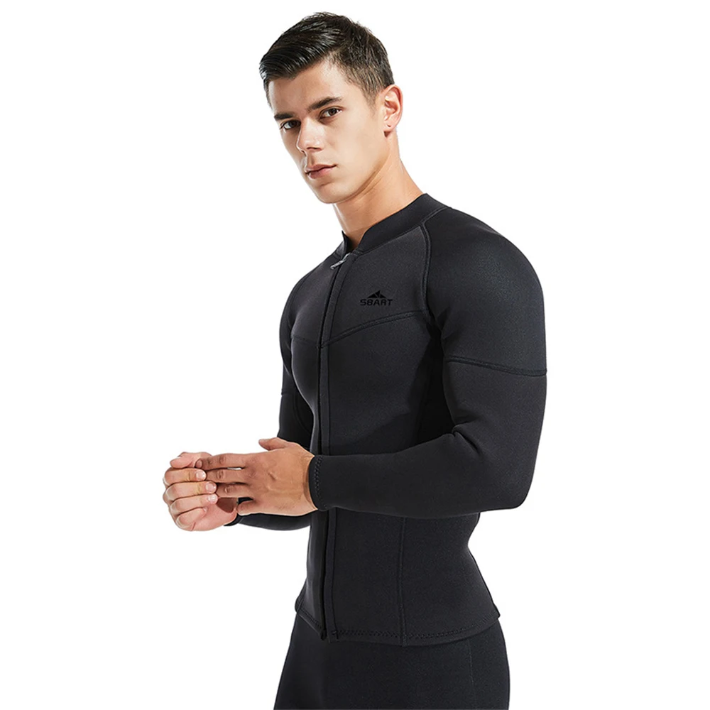 

SBART Diving Suit 3mm Wetsuit jackets Men Neoprene jacket for diving kitesurfing clothes suit front zip