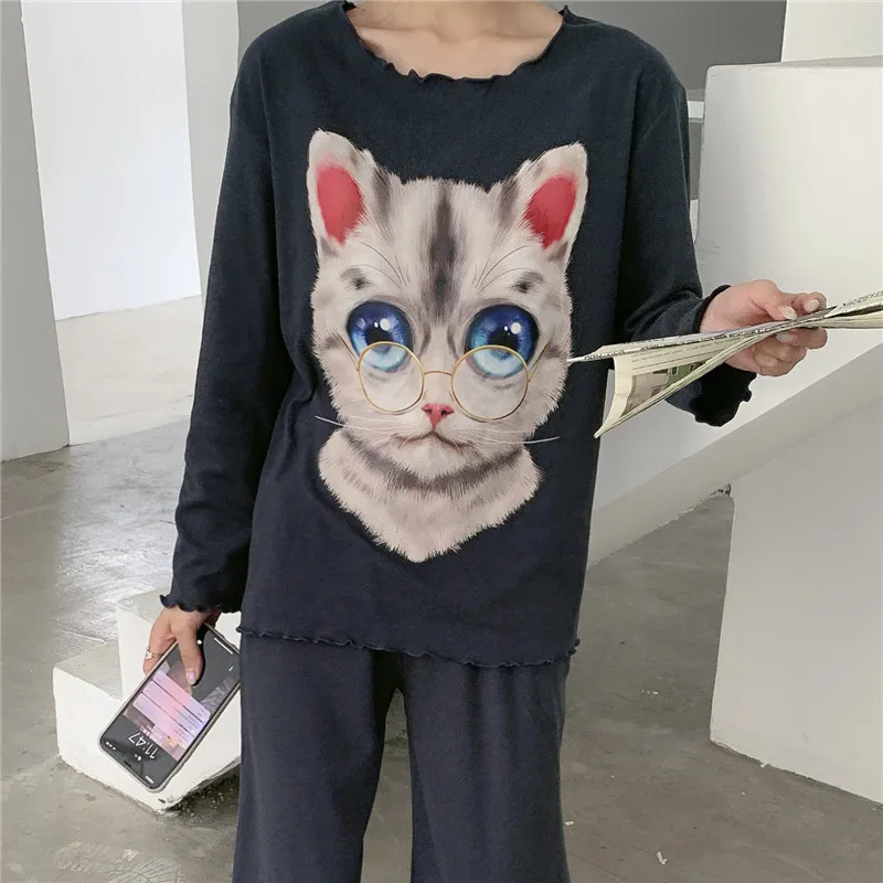 

Thicken Pajamas Women Pijama Mujer Invierno Fall Winter Warmth Velvet Sweet Cute Cartoon Homewear Set Lady Pyjamas Korean Style