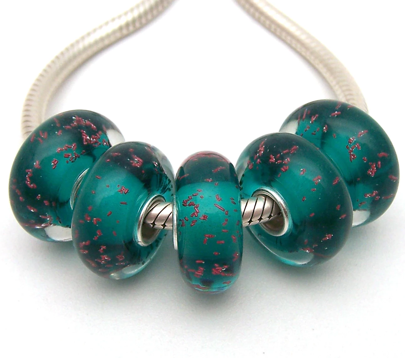 Бусины из серебра 100% пробы с муранским стеклом|Бусины| |