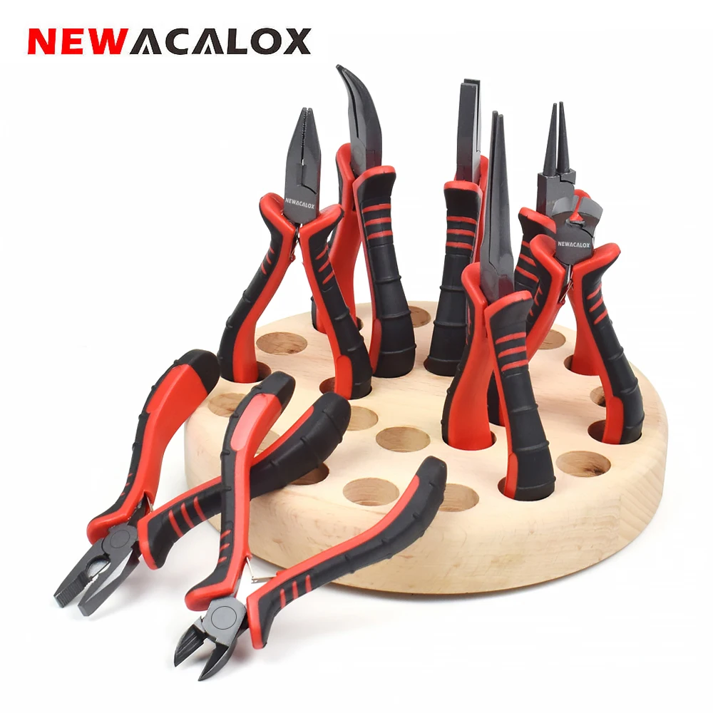 Набор плоскогубцев NEWACALOX 4,", 8 стилей, DIY, мультиинструмент, мини плоскогубцы, кусачки для зачистки проводов, диагональные плоскогубцы с плоским носом, инструмент для изготовления ювелирных изделий