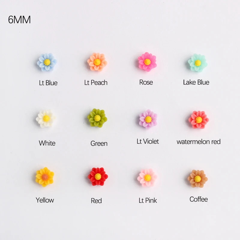 

Flatback Mixed Color 3D Resin Mini Flowers 6MM Style 02 Nail Art Rhinestones 30/100PCS Apply to DIY Manicure Accessories