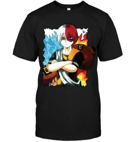 Шото Тодороки Shouto Todoroki and Gaara-футболка летняя стильная модная мужская футболка с