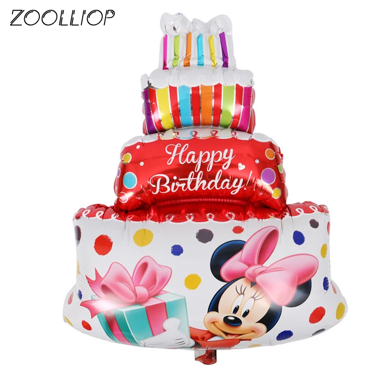 Декор ко дню рождения Мини Микки Маус Минни фольга Воздушные шары Дети День