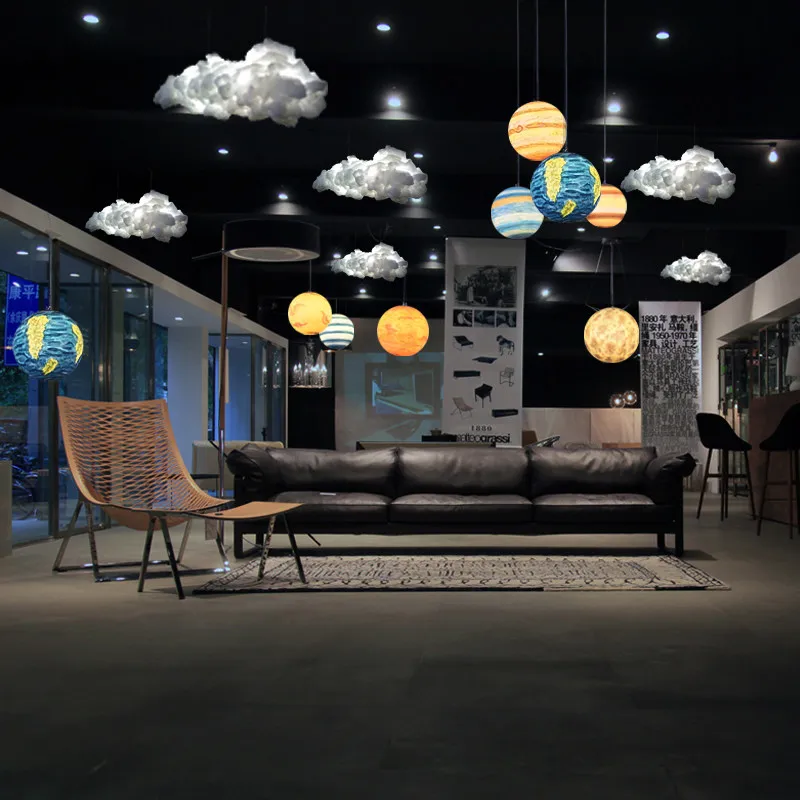 Современный Креативный Романтический подвесной светильник с белыми шелковыми