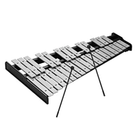 32 note xylophone educational glockenspiel wooden base solid aluminum bars with mallets with carrying bag for children adults