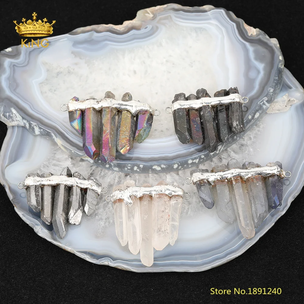 5 шт. соединители из натуральной кварцевая палочка для изготовления ювелирных