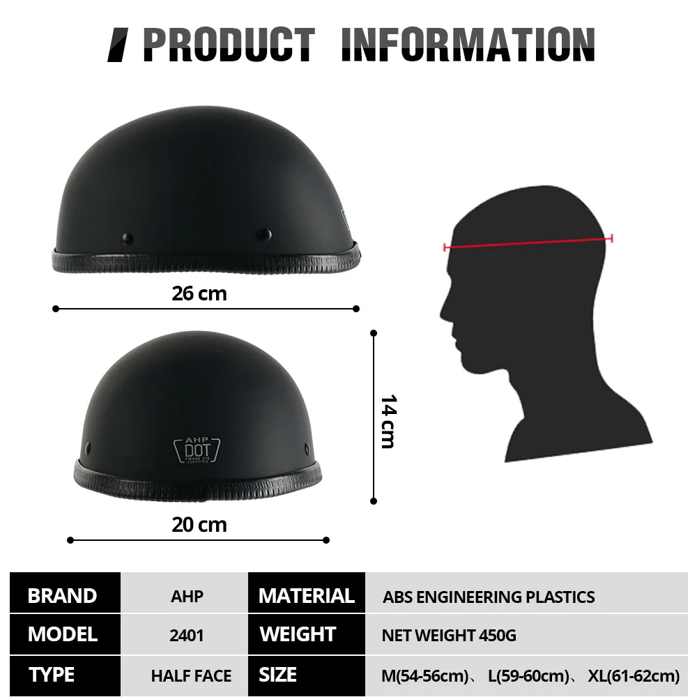 

Retro Vintage Motorcycle Helmet Open Face Casco Moto Scooter Cruiser Biker Motorbike Racing Riding Protective Casque hors route