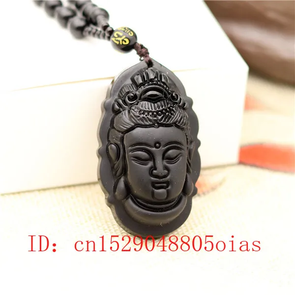 Ожерелье из натурального черного обсидиана с подвеской в виде феникса модное