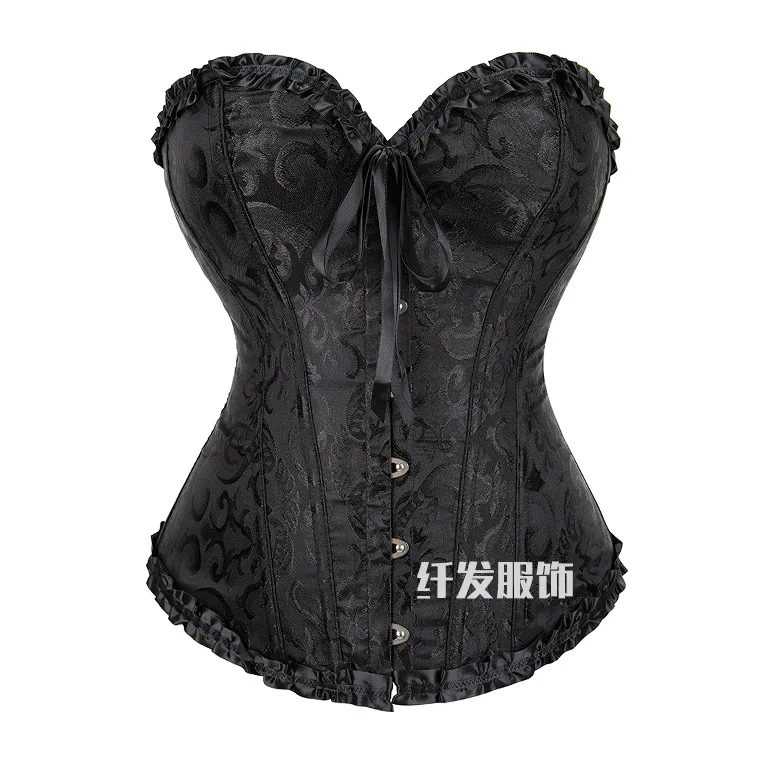 

Sexy Women Bustier Lace Up Corset Top Corset Boned Waist Trainer Lingerie Overbust Corsets Body Shaper Plus Size