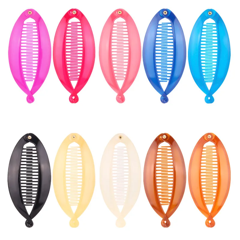 

Женские заколки для волос в форме рыбы, разноцветные заколки-зажимы для волос, заколка «банан», ACC65