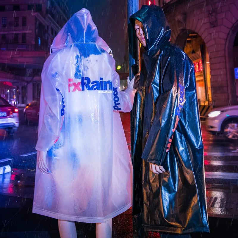 Мужская непромокаемая куртка в стиле хип-хоп черная Водонепроницаемая ветровка