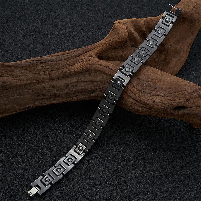 

NHGBFT Black Ceramic Bracelet Bangle For Women Men Magnetic Energy Stone Charms Bracelet Couple jewelry
