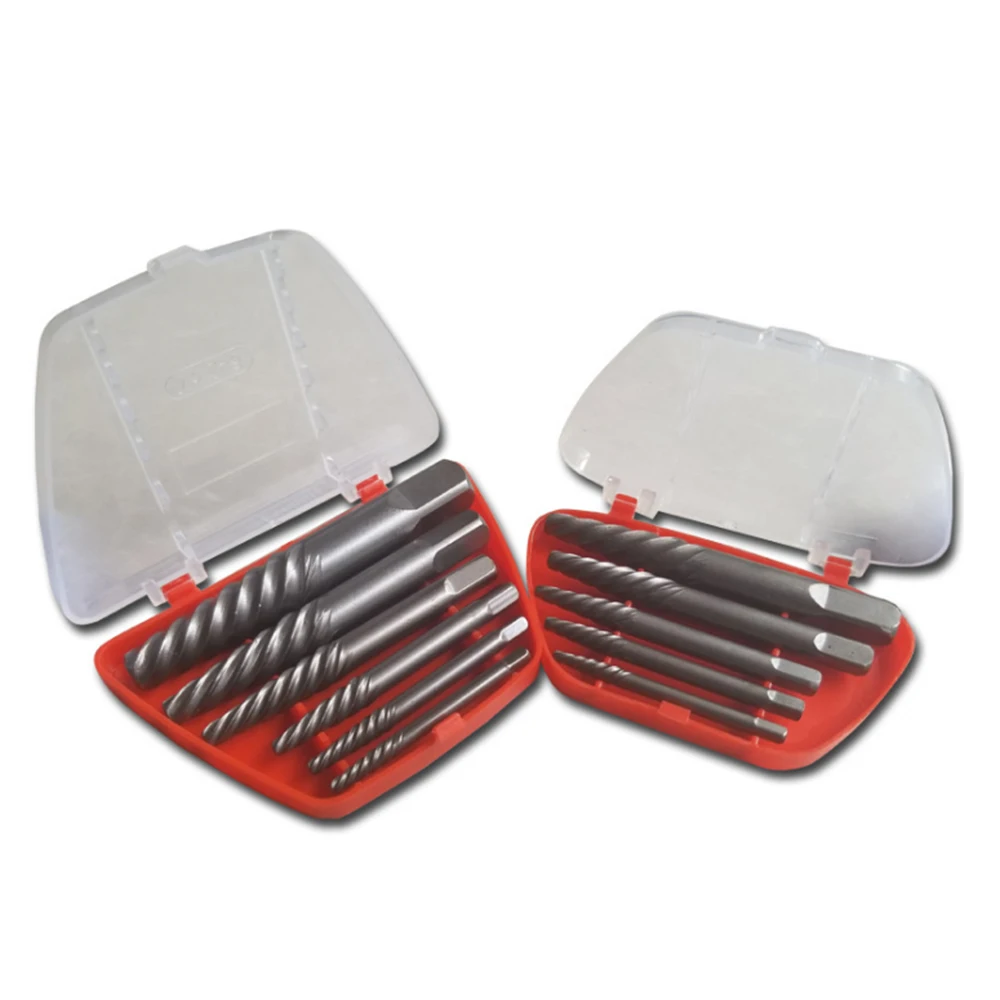 

5Pcs/6pcs Practical Portable Chrome Vanadium Steel Break Damaged Screw Extractor Remover repair Tools Kits for Car woodworking