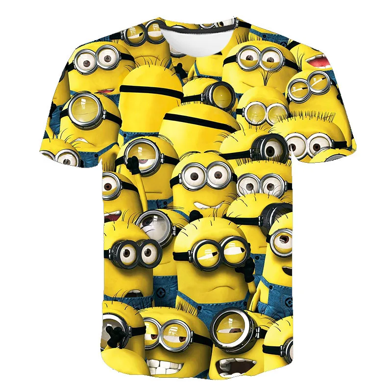 

New 3D printed pattern Xiaohuang animation cartoon cute and interesting T-shirt summer fashion men's and women's casual clothing