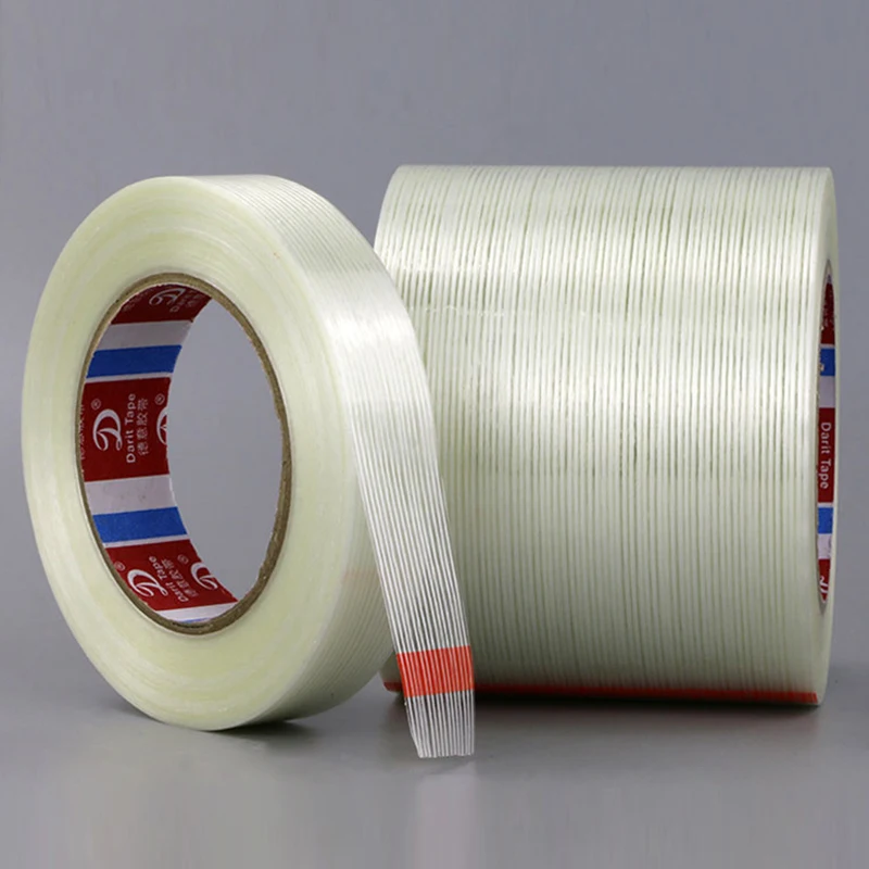 1pc 50M 5/10/15mm Strong Glass Fiber Tape Transparent Striped Single Side Adhesive | Обустройство дома