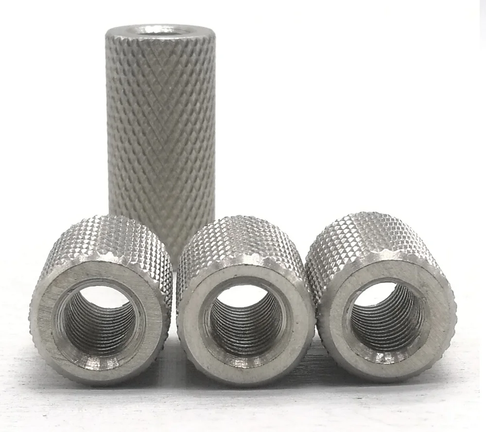 2pcs Knurled round coupling nut M3 M4 M5 M6 M8 M10 stainless steel Long extend knurled hand tighten | Обустройство дома