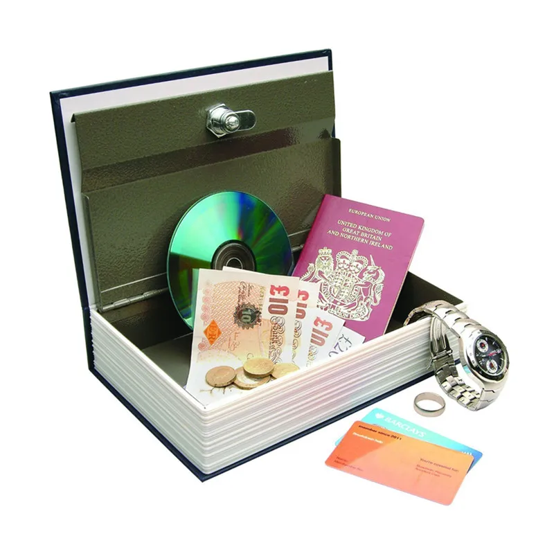 Small Book safe with key lock 100% steel made hidden Stash box food grade smell proof bags | Спорт и развлечения