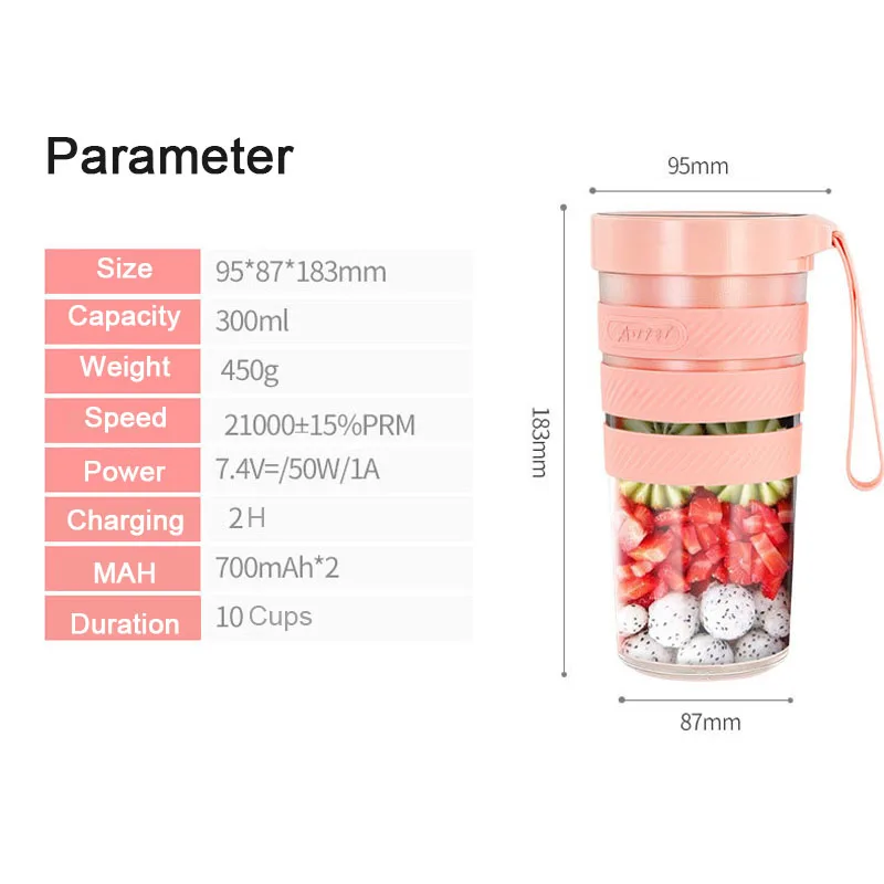 USB зарядка портативная чашка для сока электрическая соковыжималка лимонно