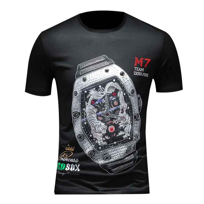 Модные мужские летние хлопковые футболки с круглым вырезом и коротким рукавом