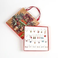 kids jewelry set christmas countdown advent calendar for girls women diy charms necklace earring for xmas portable box gift