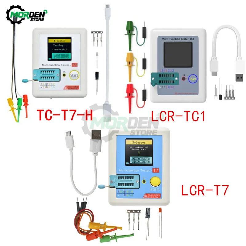 TC T7 H TCR LCR TC1 цветной дисплей Многофункциональный TFT подсветка транзистор ESR тестер