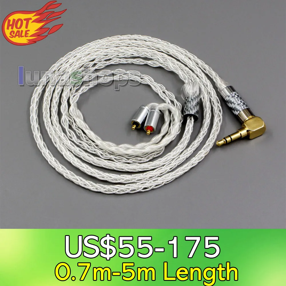 

LN006348 99.99% чистого серебра XLR 3,5 мм 2,5 мм 4,4 мм кабель для наушников для UE Live UE6Pro Lighting SUPERBAX IPX