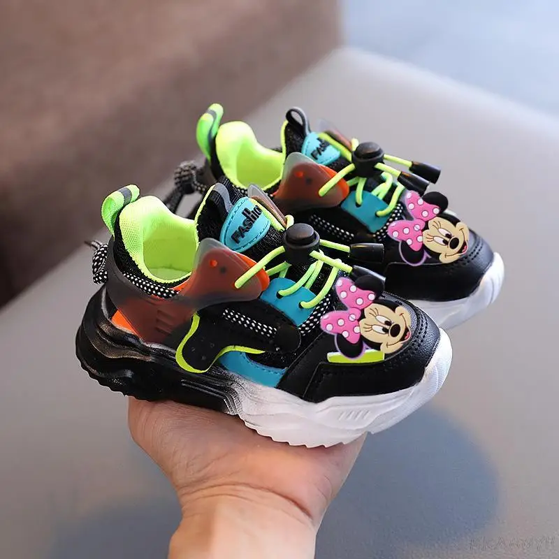 Детская обувь с Микки Маусом демпфирующие повседневные кроссовки для маленьких
