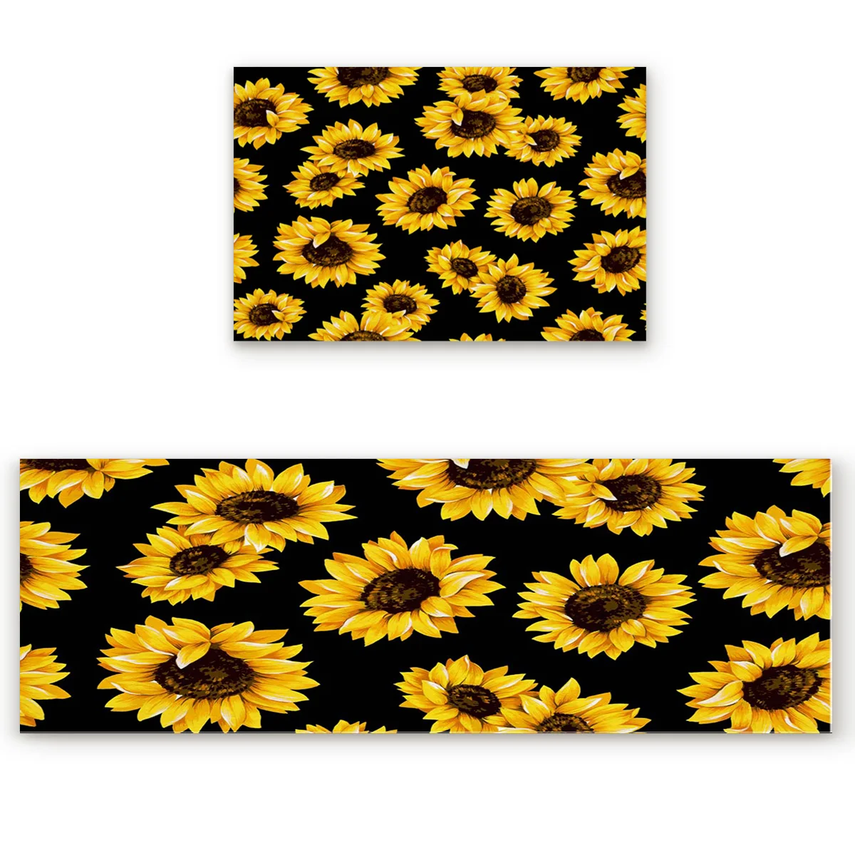 Sunflower Plant Natural Yellow Kitchen Mat Set Anti-slip Mats for Floor Home Rugs In The Room | Дом и сад