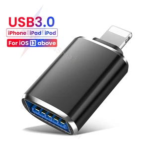 Адаптер USB 3,0 OTG для iPhone 13, 12, 11 Pro, XS Max, XR, X, 8 Plus, 7, 6s, iPad