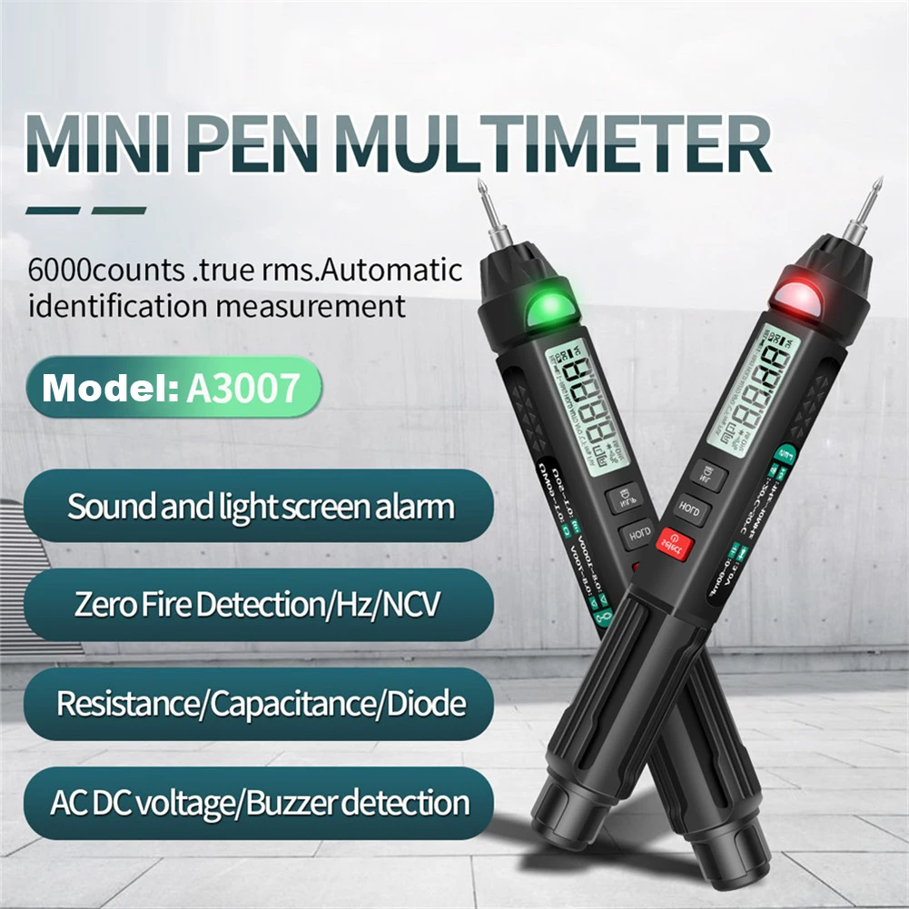 

LCD Digital Multimeter Pen Type Intelligent 6000 Counts Non Contact AC/DC Voltage Resistance Diode Tester Tools Measurment Teter