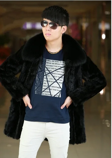 2020 зимнее черное готическое Мужское пальто из искусственного меха длинное