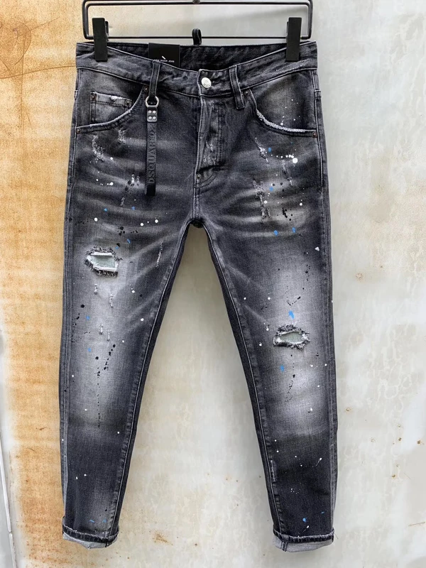 

NEW Men Jeans Ripped for Men Skinny DSQ D2 Jeans Pants Men Jeans Zipper Outwear Man Pants 1 order