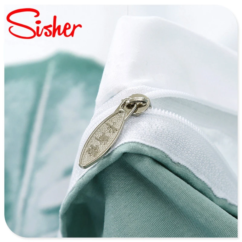 Sisher Simple Bedding Sets floral White Leaf Duvet Cover Set Single Double Queen Size King Bedclothes Quilt Plant No Bed Sheet