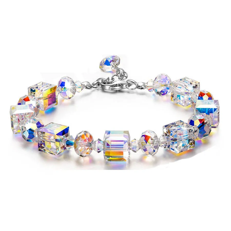 Браслет со стеклянными кристаллами подарки ювелирные изделия художественный