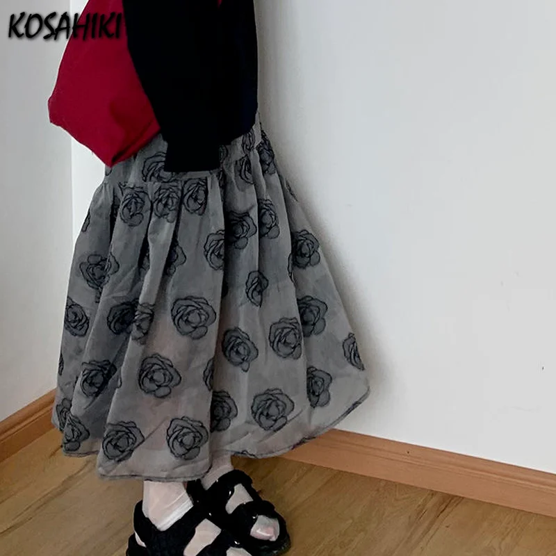 

Женская длинная Плиссированная Юбка-макси с высокой талией и темными лепестками