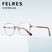 felres alloy frame women optical glasses ladies retro anti blue light cats eye eyewear brand design classic glasses f3010