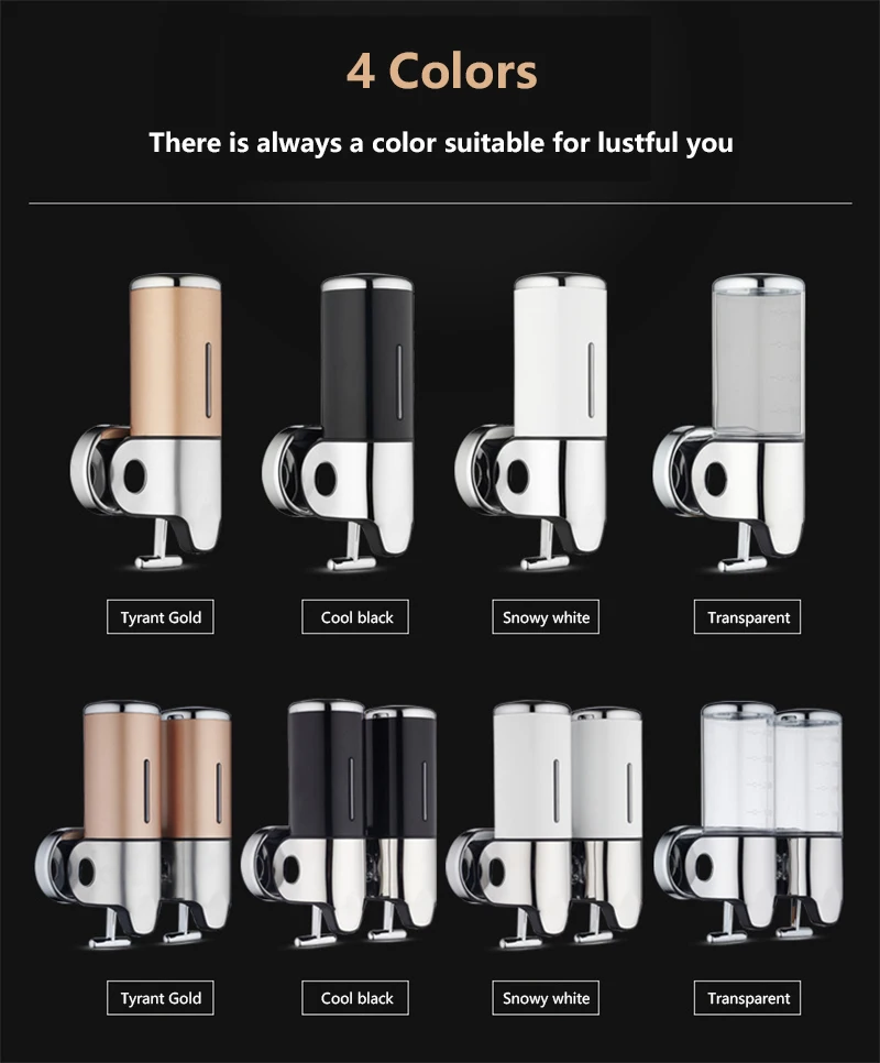 

Liquid Soap Dispensers Bathroom Plastic Soap Dispenser Stainless Steel Hand Soap Bottle Shower Gel Soap Box 1000ML