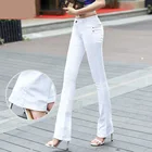 Женские джинсы 2021, облегающие Женские джинсовые брюки карамельных цветов, одежда для работы, узкие эластичные женские расклешенные брюки с высокой талией